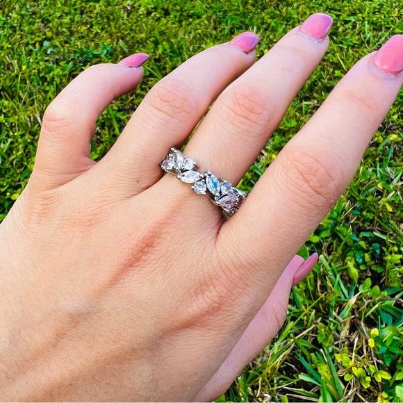 Silver Stacking Diamond Baguette Ring